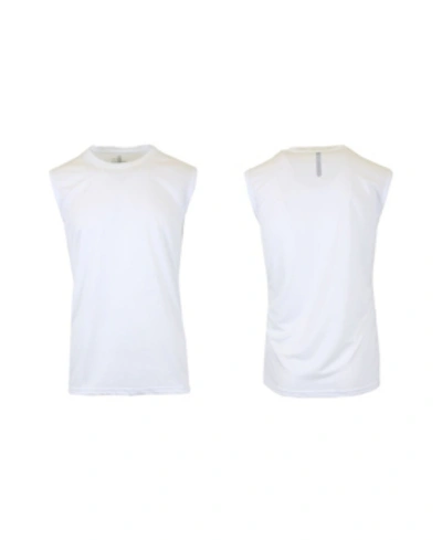 Galaxy By Harvic Men's Moisture-wicking Wrinkle Free Performance Muscle Tee In White