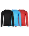 GALAXY BY HARVIC MEN'S LONG SLEEVE MOISTURE-WICKING PERFORMANCE TEE, PACK OF 3