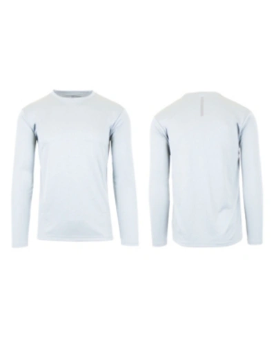 Galaxy By Harvic Men's Long Sleeve Moisture-wicking Performance Tee In White