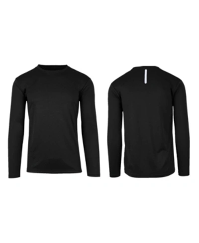 Galaxy By Harvic Men's Long Sleeve Moisture-wicking Performance Tee In Black