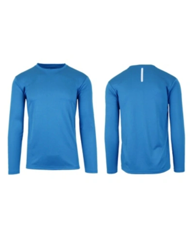 Galaxy By Harvic Men's Long Sleeve Moisture-wicking Performance Tee In Blue