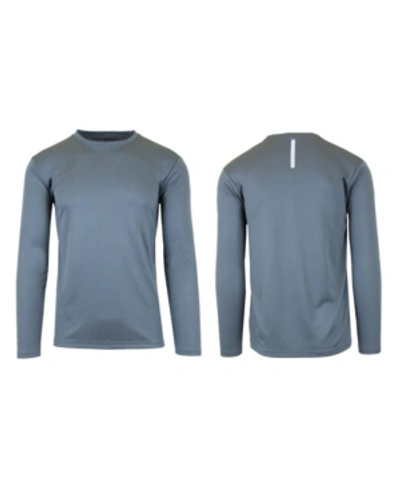 Galaxy By Harvic Men's Long Sleeve Moisture-wicking Performance Tee In Charcoal