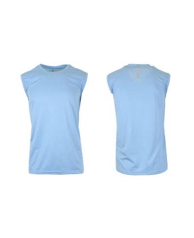 Galaxy By Harvic Men's Moisture-wicking Wrinkle Free Performance Muscle Tee In Baby Blue
