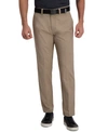 Haggar Cool Right Performance Flex Classic Fit Flat Front Pant In Khaki Heather