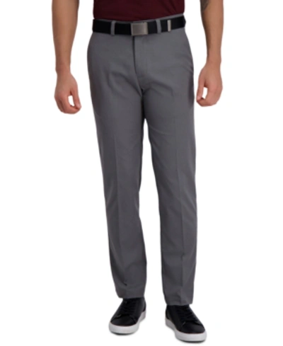 Haggar Cool Right Performance Flex Straight Fit Flat Front Pant In Heather Grey