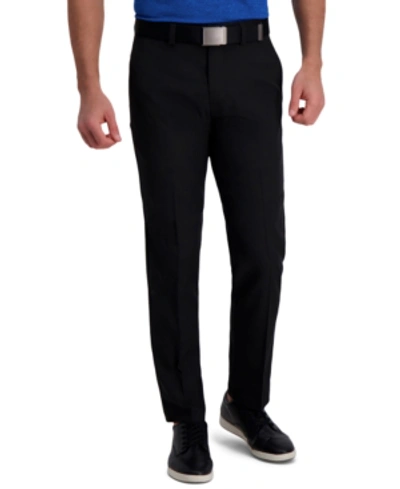 Haggar Cool Right Performance Flex Straight Fit Flat Front Pant In Black