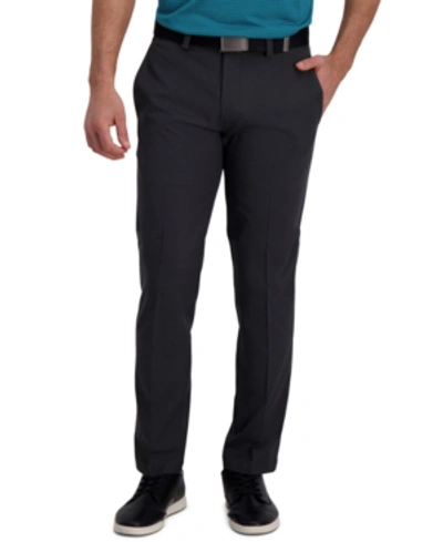 Haggar Cool Right Performance Flex Straight Fit Flat Front Pant In Dark Grey Heather