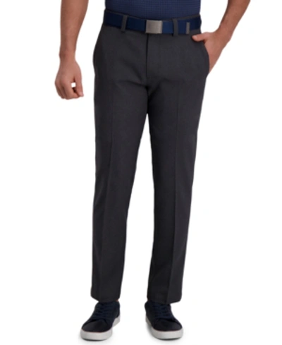 Haggar Cool Right Performance Flex Straight Fit Flat Front Pant In Dark Grey