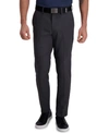 Haggar Cool Right Performance Flex Slim Fit Flat Front Pant In Dark Grey