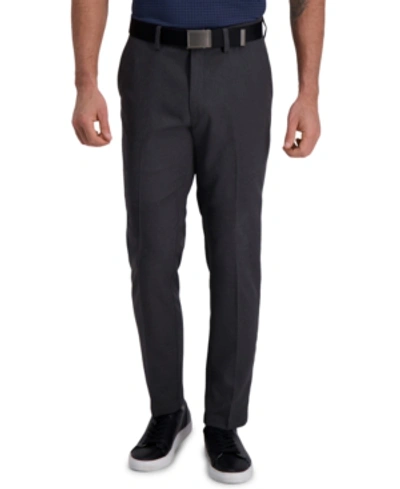 Haggar Cool Right Performance Flex Slim Fit Flat Front Pant In Dark Grey
