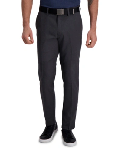 Haggar Cool Right Performance Flex Slim Fit Flat Front Pant In Dark Grey Heather