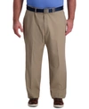 Haggar Big & Tall Cool Right Performance Flex Classic Fit Flat Front Pant In Beige Heather