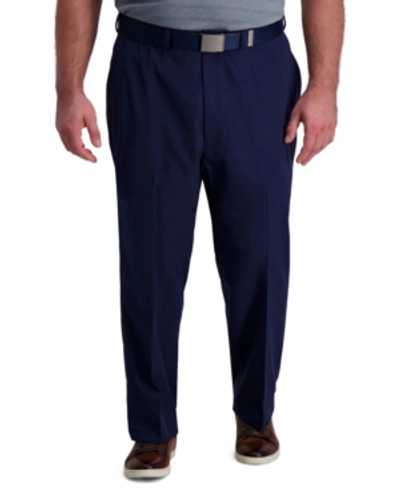 Haggar Big & Tall Cool Right Performance Flex Classic Fit Flat Front Pant In Navy