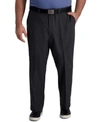 Haggar Big & Tall Cool Right Performance Flex Classic Fit Flat Front Pant In Dark Grey Heather