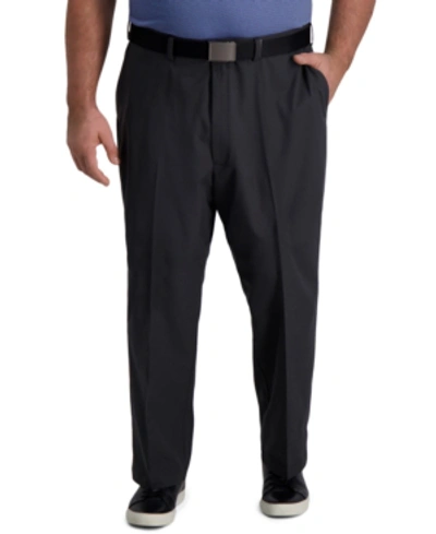 Haggar Big & Tall Cool Right Performance Flex Classic Fit Flat Front Pant In Dark Grey Heather