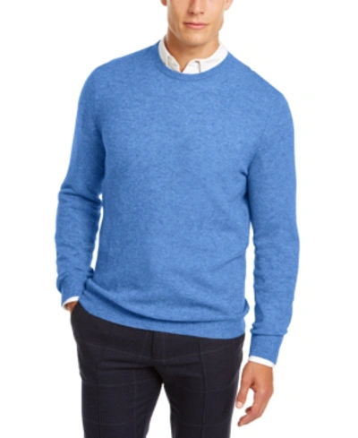 Club Room Cashmere Crew-neck Sweater, Created For Macy's In Blue Sky Heather