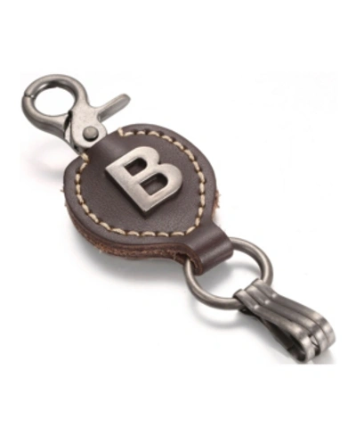 Mio Marino Retro Leather Alphabet Keychain In B
