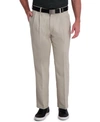 Haggar Cool Right Performance Flex Classic Fit Pleat Front Pant In String