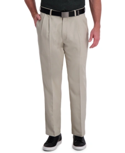 Haggar Cool Right Performance Flex Classic Fit Pleat Front Pant In String