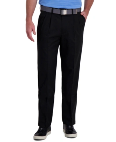 Haggar Cool Right Performance Flex Classic Fit Pleat Front Pant In Black