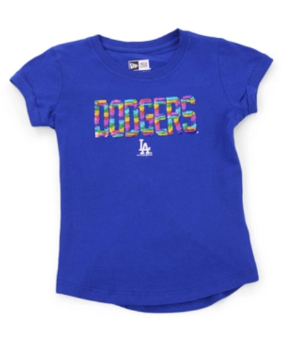 5th & Ocean Kids' New Era Youth Girls Los Angeles Dodgers Flip Sequin T-shirt In Royalblue