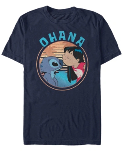 Fifth Sun Men's Lilo Stitch Ohana Short Sleeve T-shirt In Navy