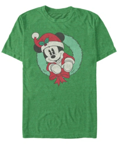 Fifth Sun Men's Mickey Wreath Short Sleeve T-shirt In Emerald