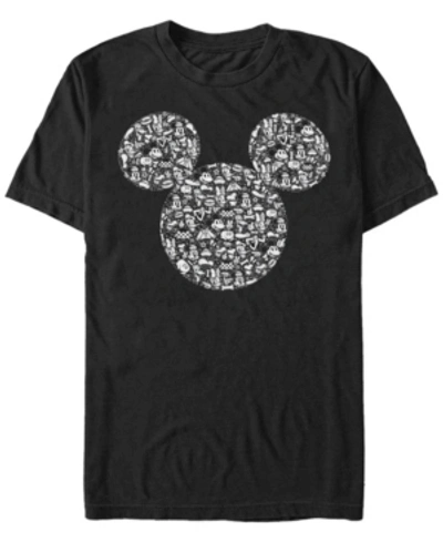 Fifth Sun Men's Mickey Icons Fill Short Sleeve T-shirt In Black