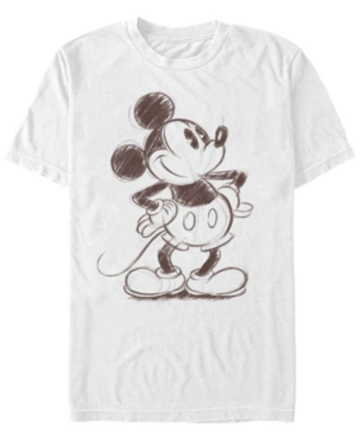 Fifth Sun Men's Sketchy Mickey Short Sleeve T-shirt In White