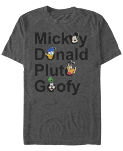 Fifth Sun Men's Mickey And Friends Short Sleeve T-shirt In Dark Gray