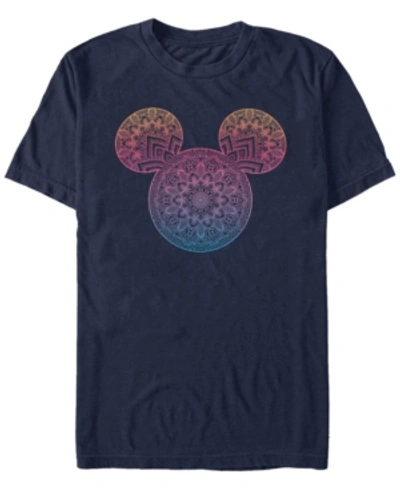 Fifth Sun Men's Mickey Mandala Fill Short Sleeve T-shirt In Navy