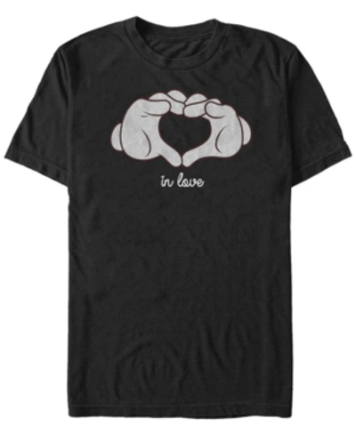 Fifth Sun Men's Mickey Classic Glove Heart Short Sleeve T-shirt In Black