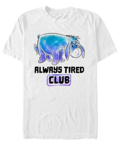 Fifth Sun Men's Eeyore Tired Club Short Sleeve T-shirt In White