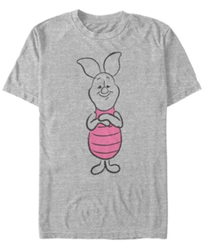 Fifth Sun Men's Basic Sketch Piglet Short Sleeve T-shirt In Heather Gray
