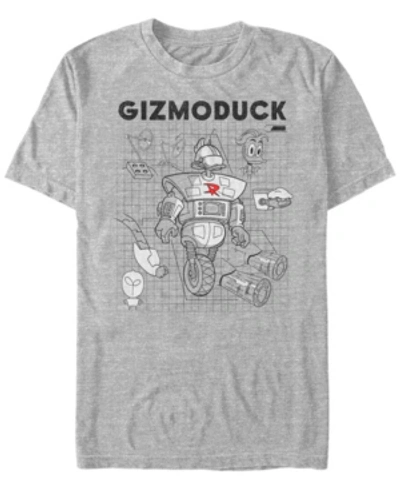 Fifth Sun Men's Gizomoduck Schematic Short Sleeve T-shirt In Heather Gray