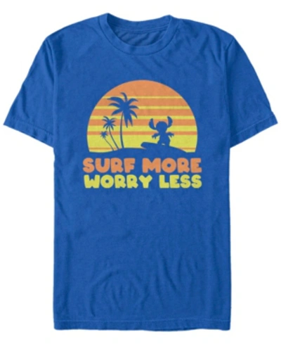 Fifth Sun Men's Surf More Worry Less Short Sleeve T-shirt In Royal