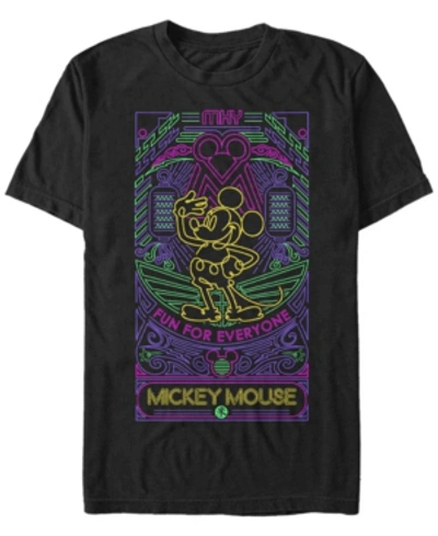Fifth Sun Men's Neon Line Art Short Sleeve T-shirt In Black