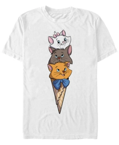 Fifth Sun Men's Kitten Ice Cream Short Sleeve T-shirt In White
