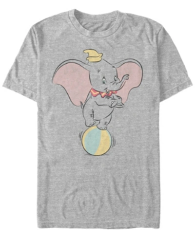 Fifth Sun Men's Dumbo Ball Pose Short Sleeve T-shirt In Heather Gray