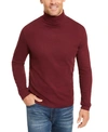 Club Room Men's Solid Turtleneck Shirt, Created For Macy's In Red Plum