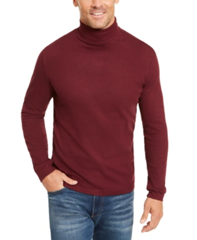 Club Room Men's Solid Turtleneck Shirt, Created For Macy's In Red Plum