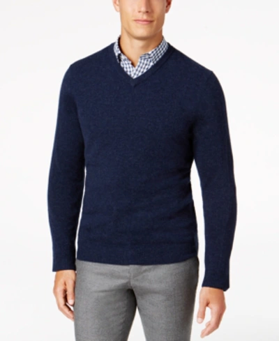 Club Room Men's V-neck Cashmere Sweater, Created For Macy's In Green