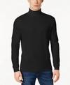 Club Room Men's Solid Mock Neck Shirt, Created For Macy's In Deep Black
