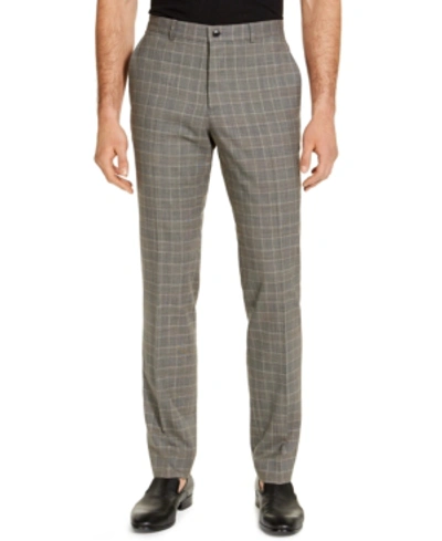 Ax Armani Exchange Armani Exchange Men's Modern-fit Tan Glen Plaid Wool Suit Pants, Created For Macy's