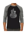 LA POP ART LANGUAGES GUITAR MEN'S RAGLAN WORD ART T-SHIRT