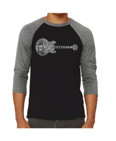 La Pop Art Blues Legends Men's Raglan Word Art T-shirt In Gray