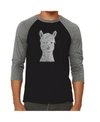 La Pop Art Alpaca Men's Raglan Word Art T-shirt In Gray