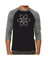 La Pop Art Atom Men's Raglan Word Art T-shirt In Gray