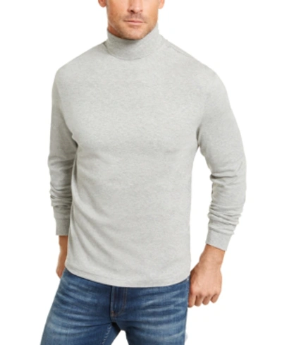 Club Room Men's Solid Turtleneck Shirt, Created For Macy's In Soft Grey Heather