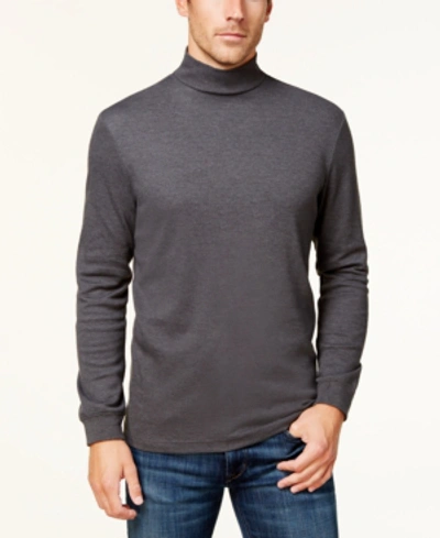 Club Room Men's Solid Mock Neck Shirt, Created For Macy's In Charcoal Heather